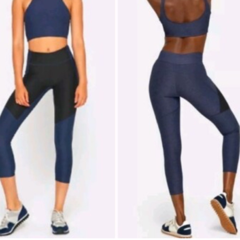Outdoor Voices Blue Leggings High-Waisted Performance